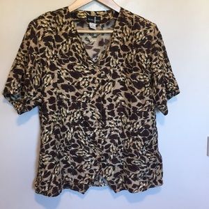 100% silk button-up blouse